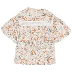 Multicolor floral women’s ruffle blouse size Large NWOT